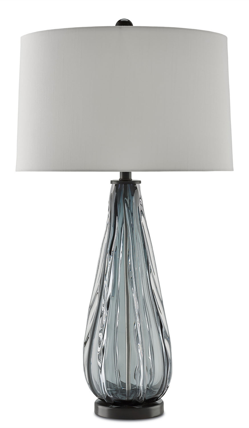 Currey and Company - 6000-0027 - One Light Table Lamp - Nightcap - Blue-Gray/Clear/Black