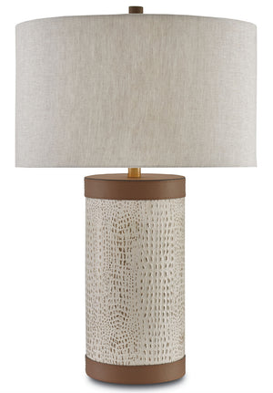 Currey and Company - 6000-0038 - One Light Table Lamp - Baptiste - Ivory/Brown/Brushed Brass