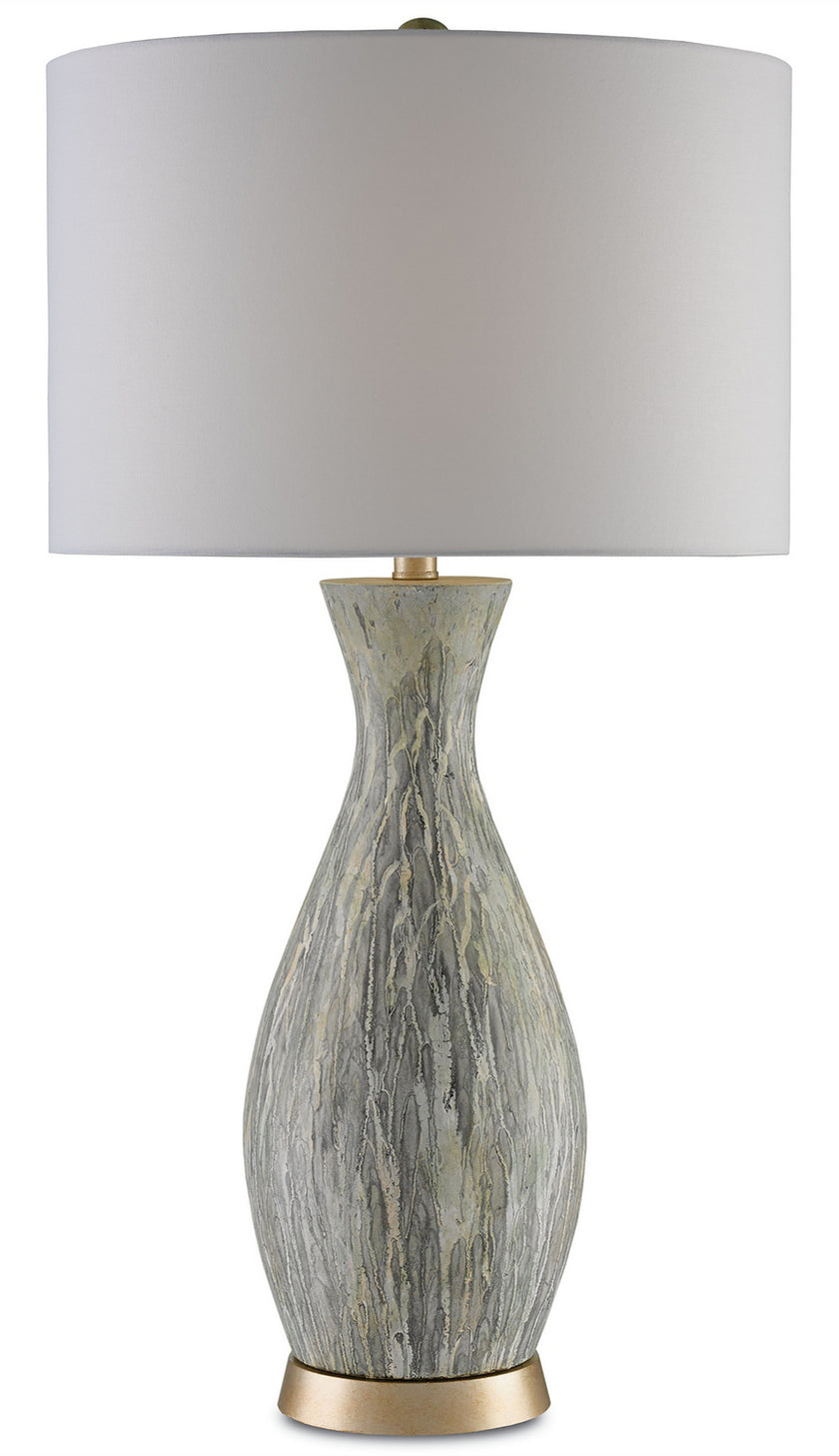 Currey and Company - 6000-0049 - One Light Table Lamp - Rana - Light Green/White/Silver Leaf