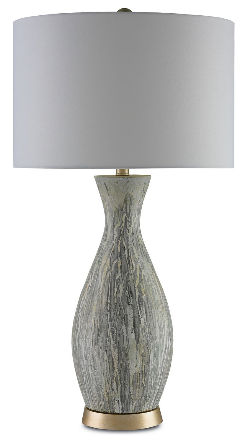 Currey and Company - 6000-0049 - One Light Table Lamp - Rana - Light Green/White/Silver Leaf