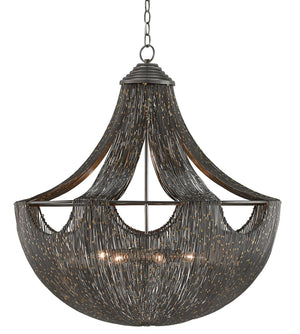 Currey and Company - 9000-0018 - Six Light Chandelier - Eduardo - Natural Iron/Brass