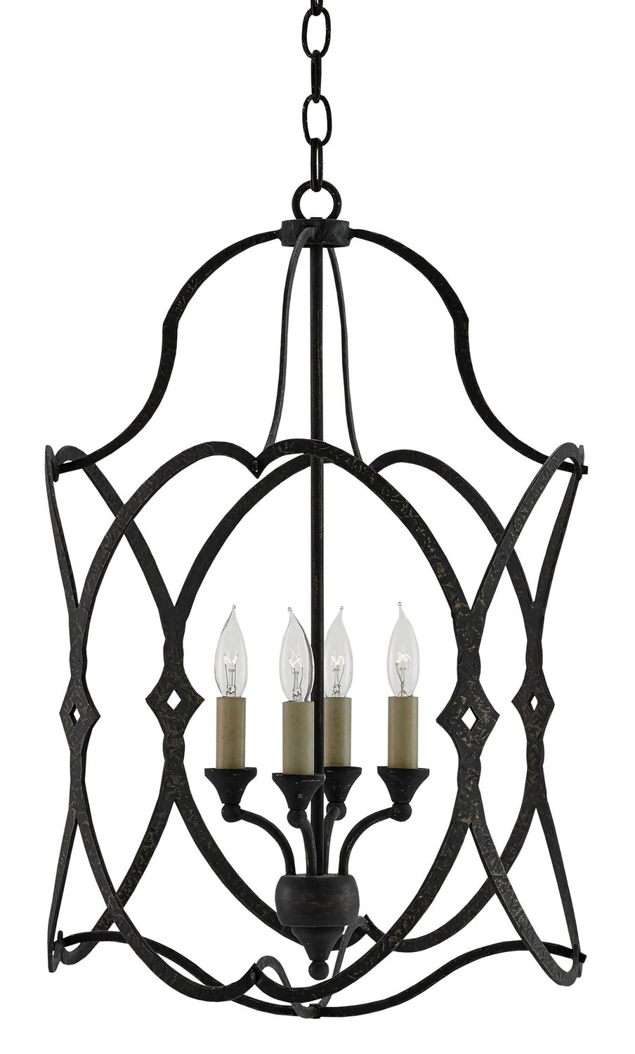 Currey and Company - 9000-0024 - Four Light Lantern - Charisma - French Black