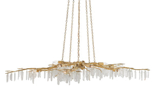 Currey and Company - 9000-0040 - Ten Light Chandelier - Aviva Stanoff - Washed Lucerne Gold/Natural