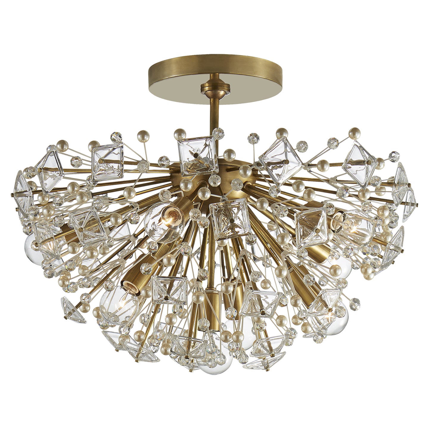 Visual Comfort Signature - KS 4005SB-CG - Nine Light Semi Flush Mount - Dickinson - Soft Brass