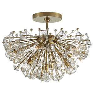 Visual Comfort Signature - KS 4005SB-CG - Nine Light Semi Flush Mount - Dickinson - Soft Brass