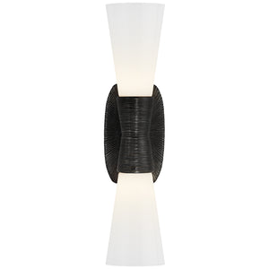 Visual Comfort Signature - KW 2047AI-WG - Two Light Bath Sconce - Utopia - Aged Iron