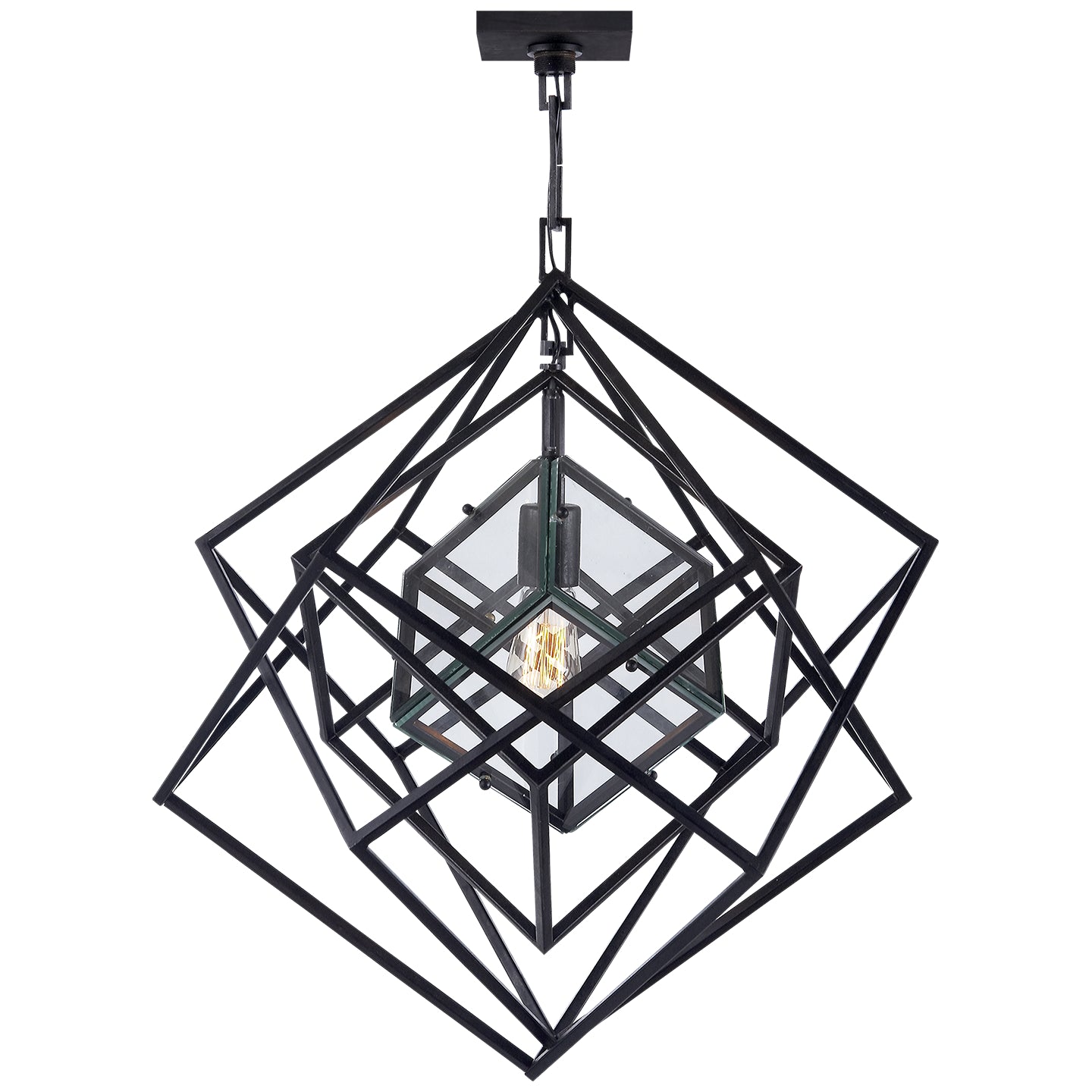 Visual Comfort Signature - KW 5020AI-CG - One Light Chandelier - Cubist - Aged Iron