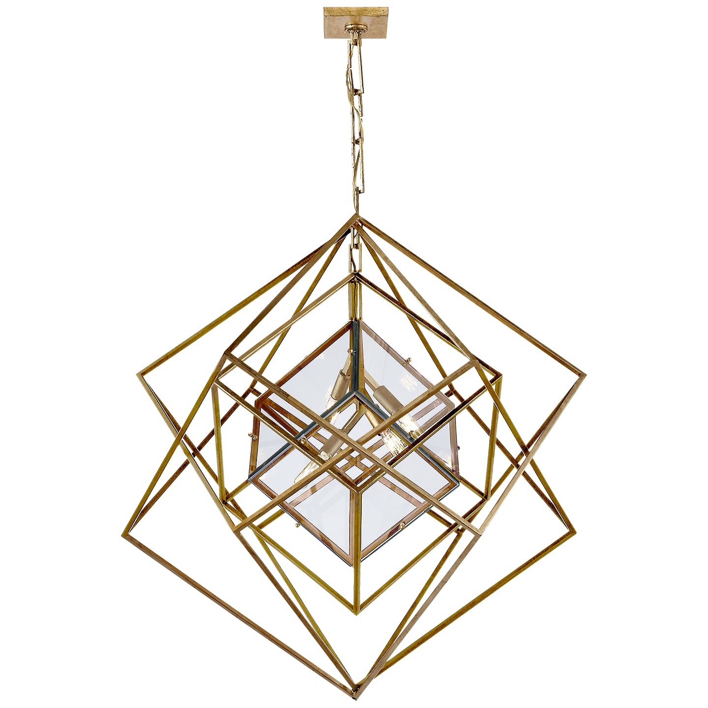 Visual Comfort Signature - KW 5021G-CG - Four Light Chandelier - Cubist - Gild