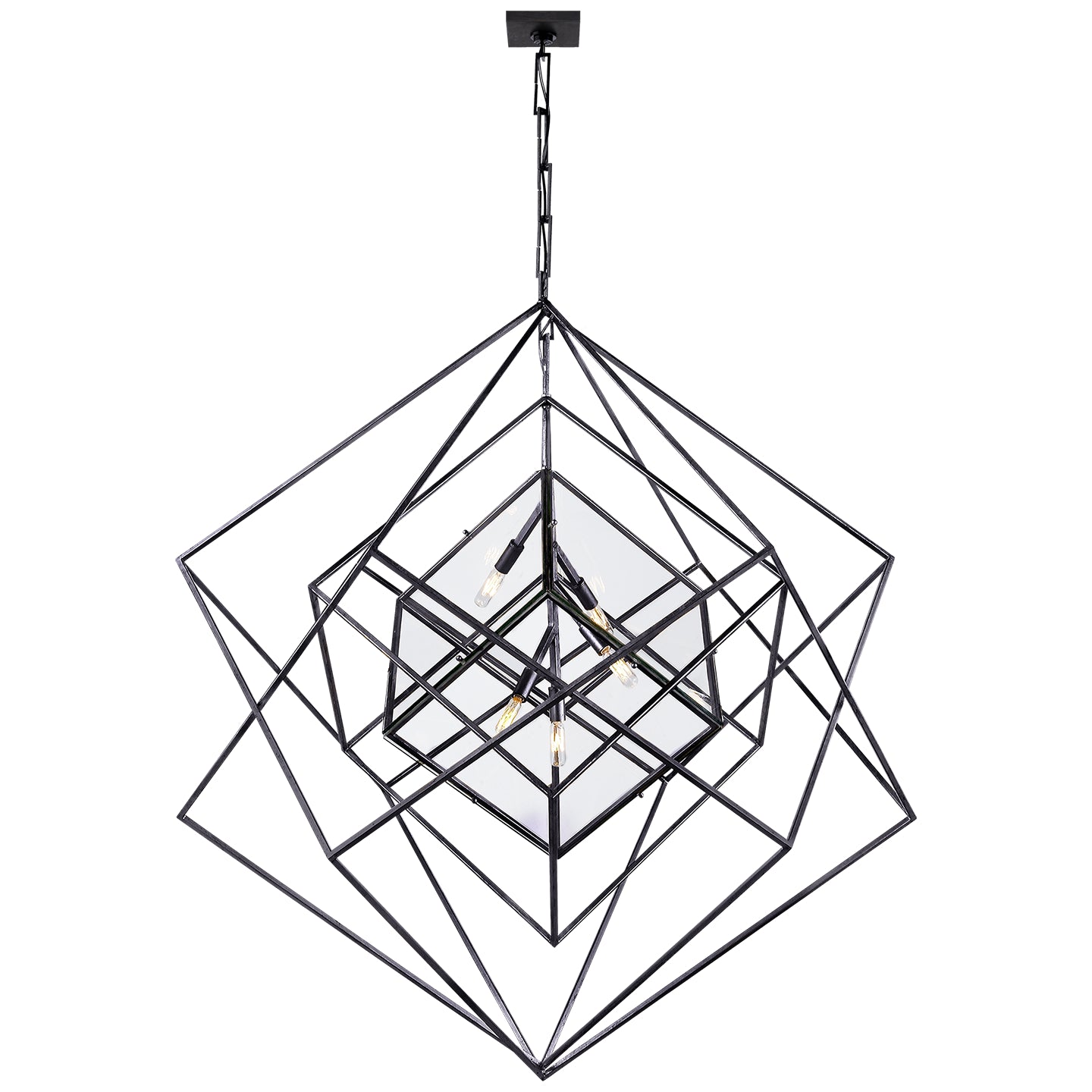 Visual Comfort Signature - KW 5022AI-CG - Five Light Chandelier - Cubist - Aged Iron