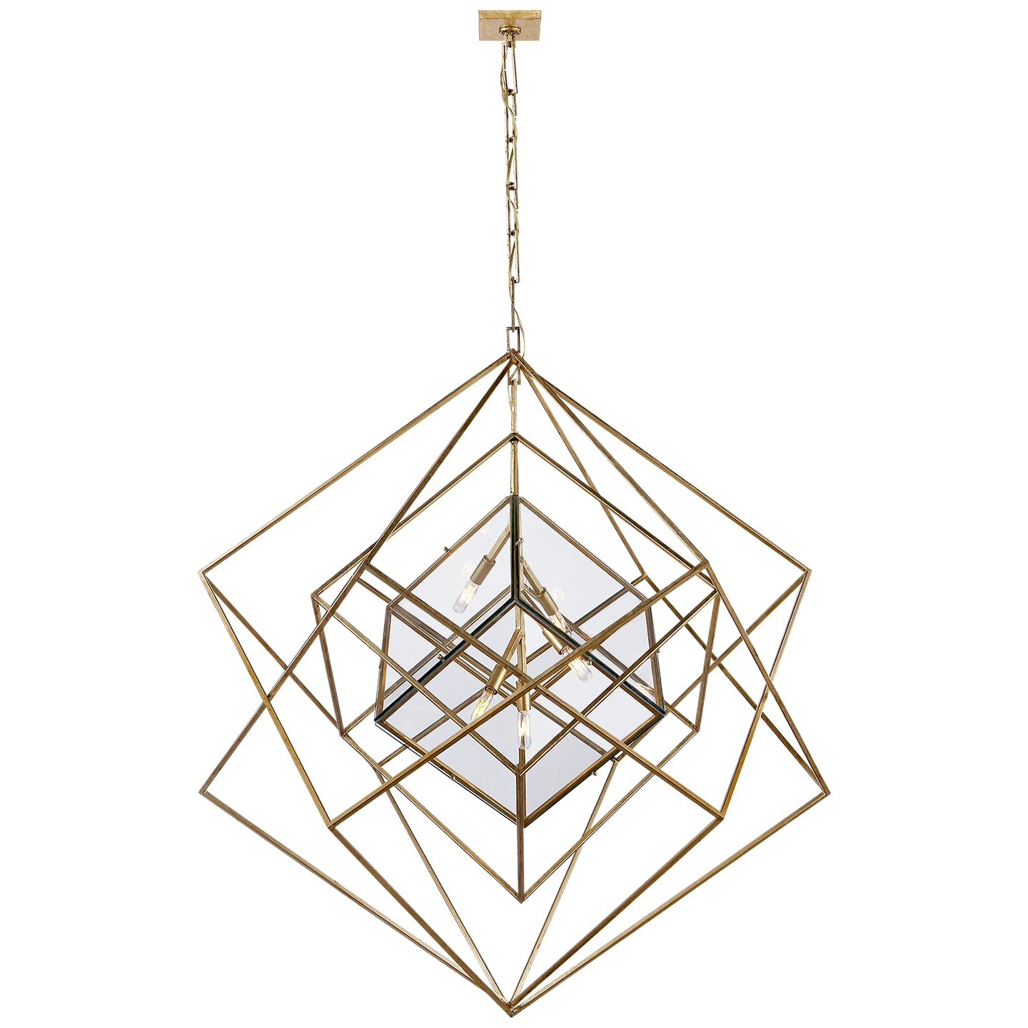 Visual Comfort Signature - KW 5022G-CG - Five Light Chandelier - Cubist - Gild