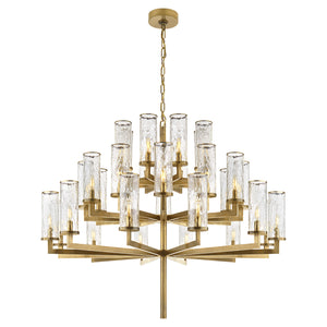 Visual Comfort Signature - KW 5202AB-CRG - 32 Light Chandelier - Liaison - Antique-Burnished Brass