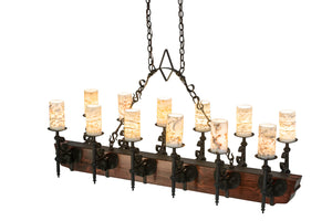 Meyda Tiffany - 167878 - 15 Light Oblong Chandelier - Tudor - Wrought Iron