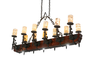 Meyda Tiffany - 167878 - 15 Light Oblong Chandelier - Tudor - Wrought Iron