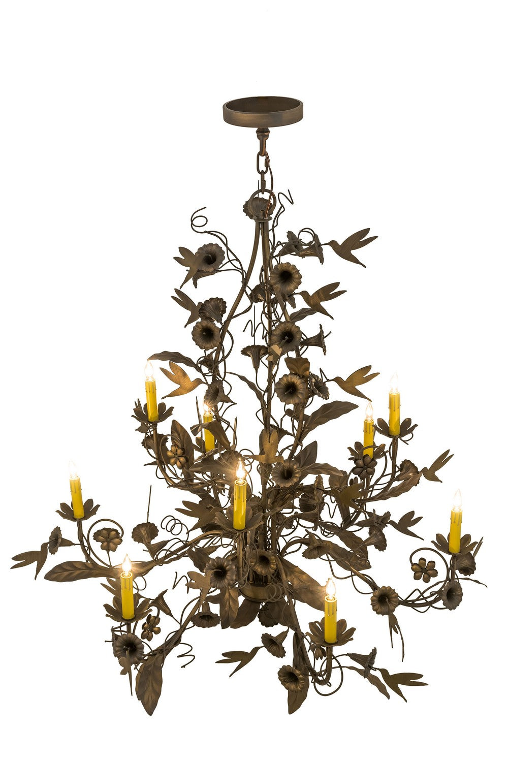 Meyda Tiffany - 174872 - Nine Light Chandelier - Le Printemps - Antique Brass Matte