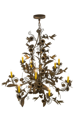 Meyda Tiffany - 174872 - Nine Light Chandelier - Le Printemps - Antique Brass Matte