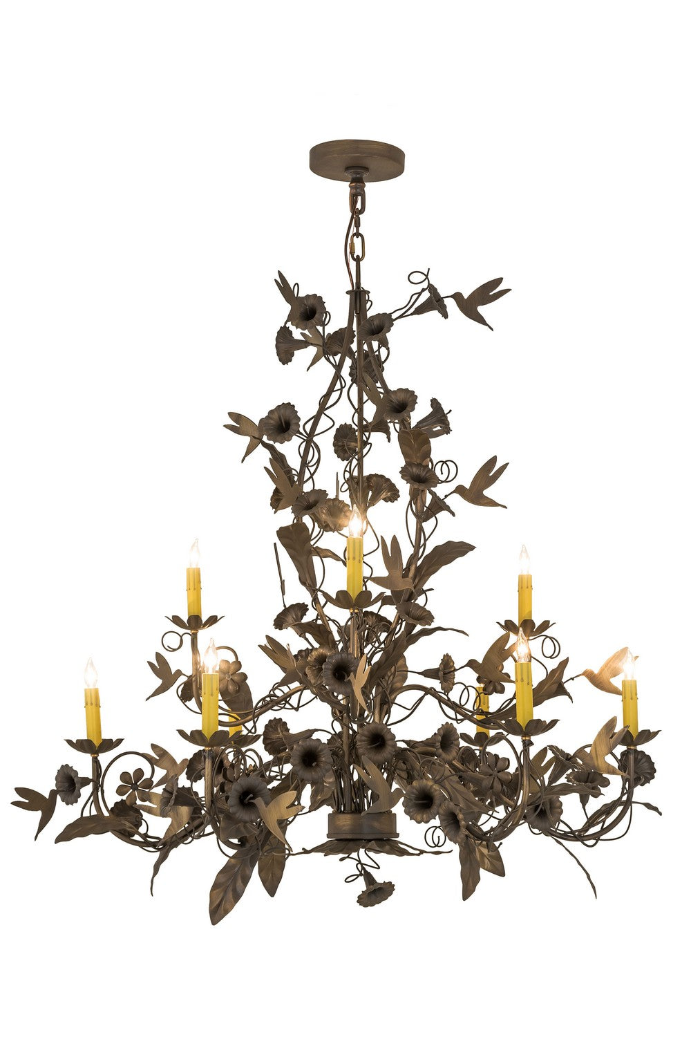 Meyda Tiffany - 174872 - Nine Light Chandelier - Le Printemps - Antique Brass Matte