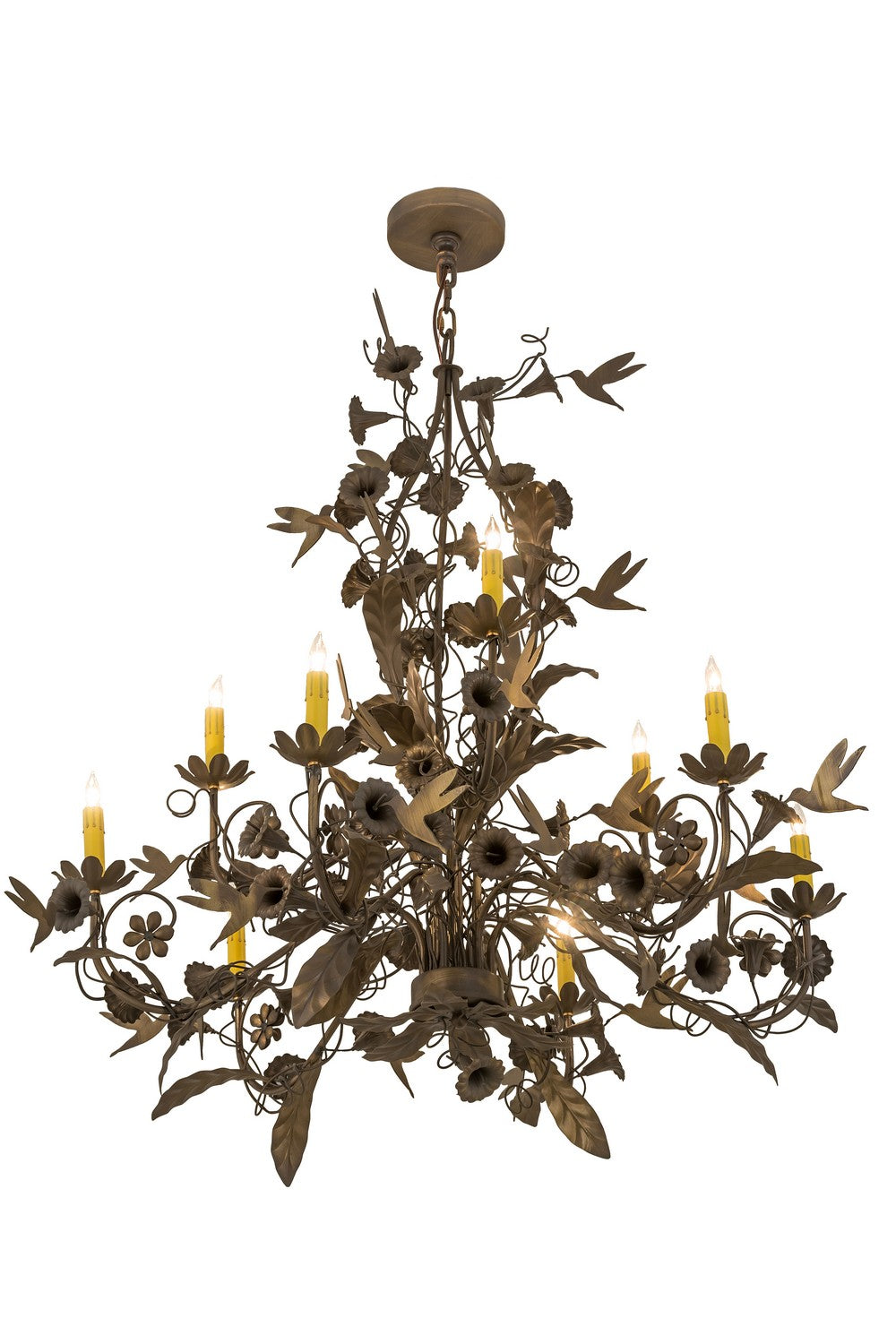 Meyda Tiffany - 174872 - Nine Light Chandelier - Le Printemps - Antique Brass Matte