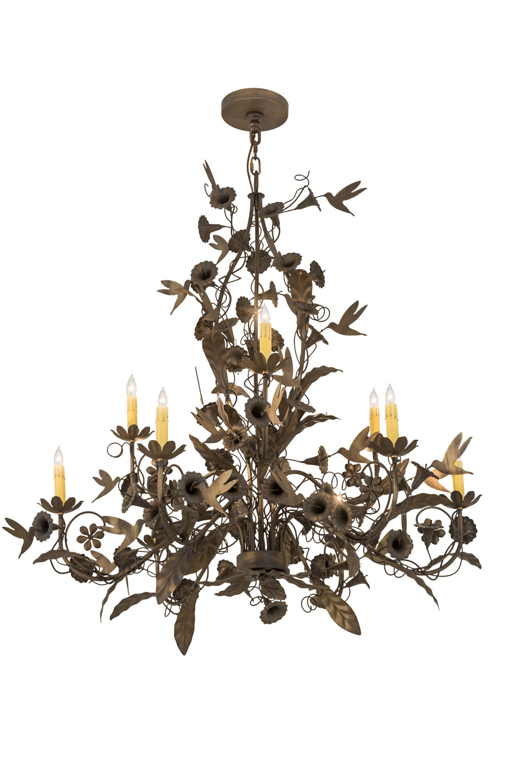 Meyda Tiffany - 174872 - Nine Light Chandelier - Le Printemps - Antique Brass Matte