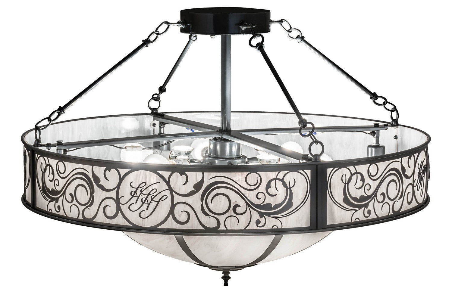 Meyda Tiffany - 175031 - 13 Light Inverted Pendant - Toulouse - Charcoal Grey