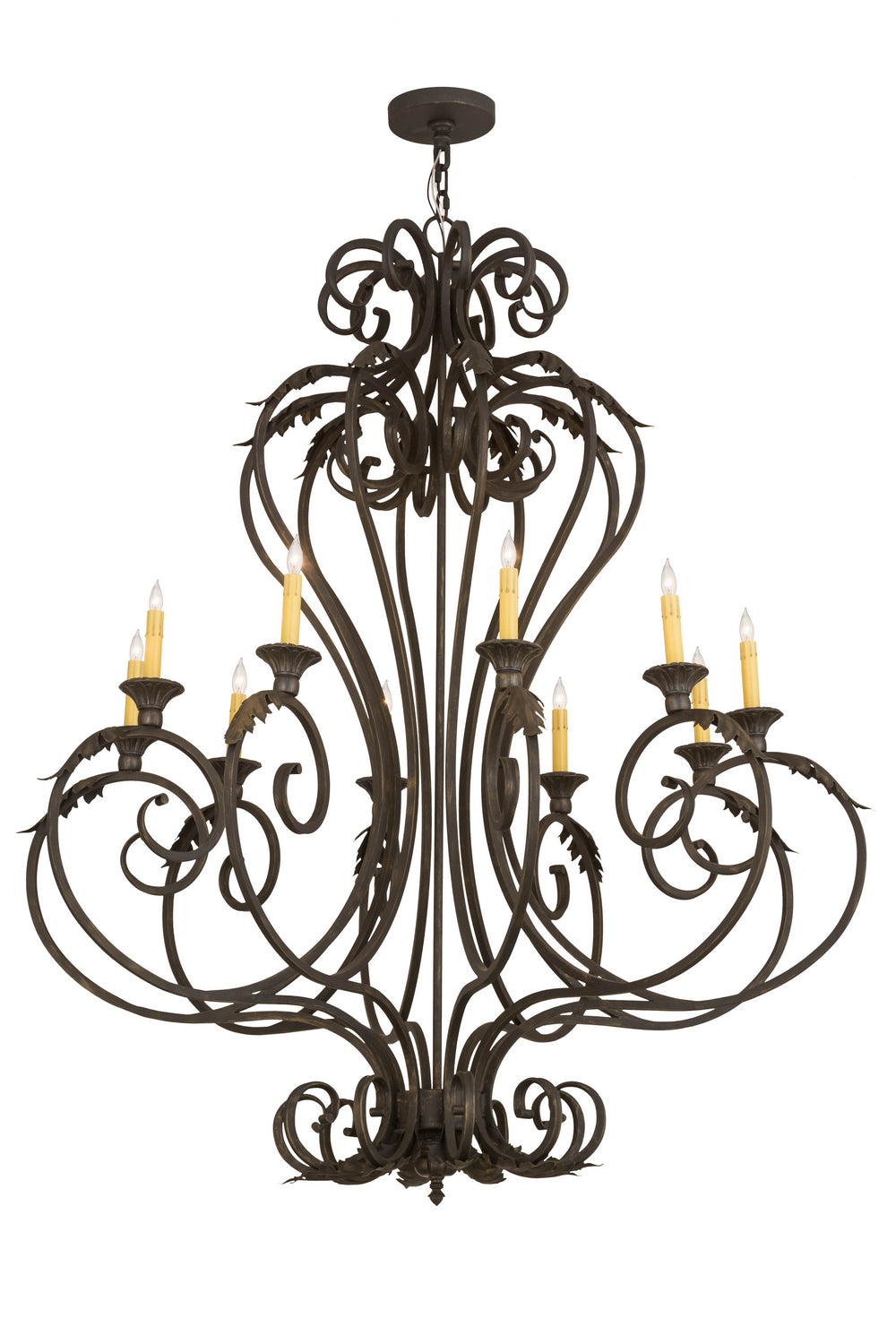 Meyda Tiffany - 176434 - Ten Light Chandelier - Josephine - Gold Highlighted Wrought Iron