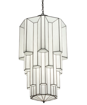 Meyda Tiffany - 177107 - Three Light Pendant - Paramount - Craftsman Brown