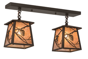 Meyda Tiffany - 177216 - Two Light Island Pendant - Whispering Pines - Oil Rubbed Bronze