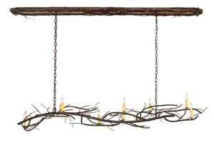 Meyda Tiffany - 177810 - Nine Light Chandelier - Winter Solstice - Antique Copper,Natural Wood