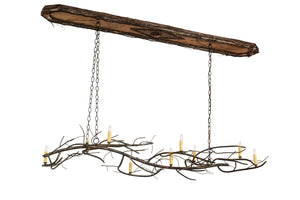 Meyda Tiffany - 177810 - Nine Light Chandelier - Winter Solstice - Antique Copper,Natural Wood