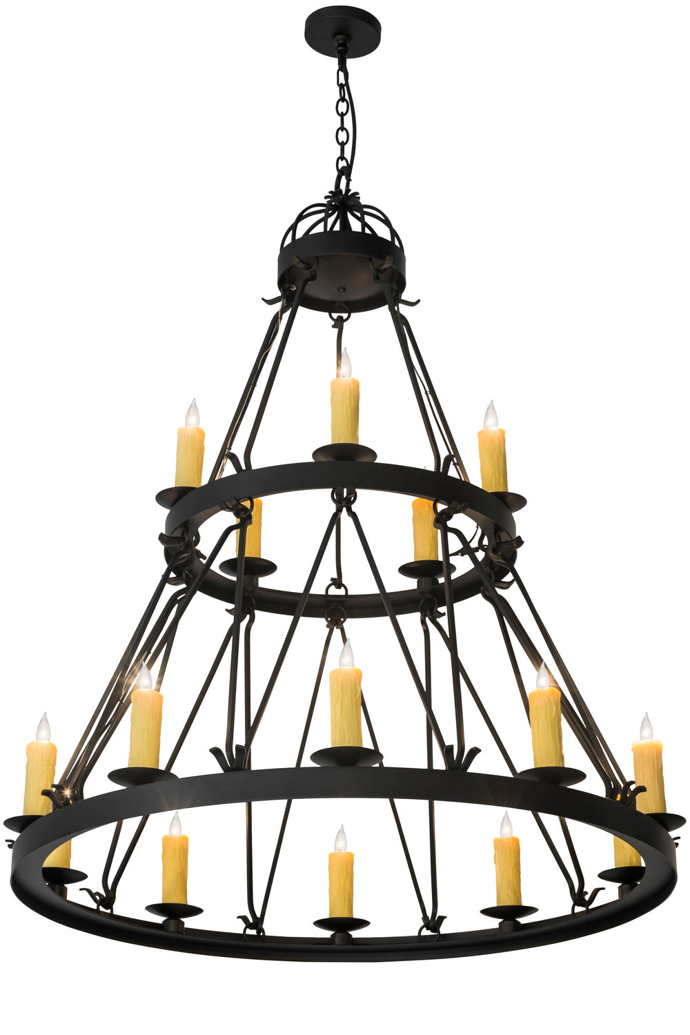 Meyda Tiffany - 178008 - 15 Light Chandelier - Lakeshore - Black Metal,Wrought Iron