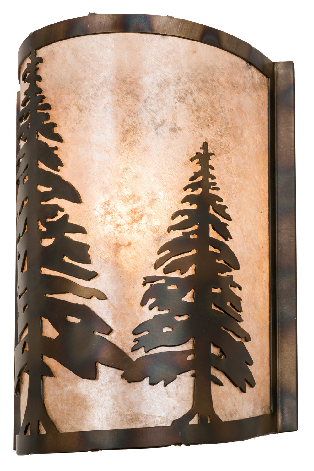 Meyda Tiffany - 178370 - One Light Wall Sconce - Tall Pines - Dark Burnished Antique Copper