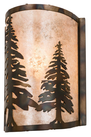 Meyda Tiffany - 178370 - One Light Wall Sconce - Tall Pines - Dark Burnished Antique Copper