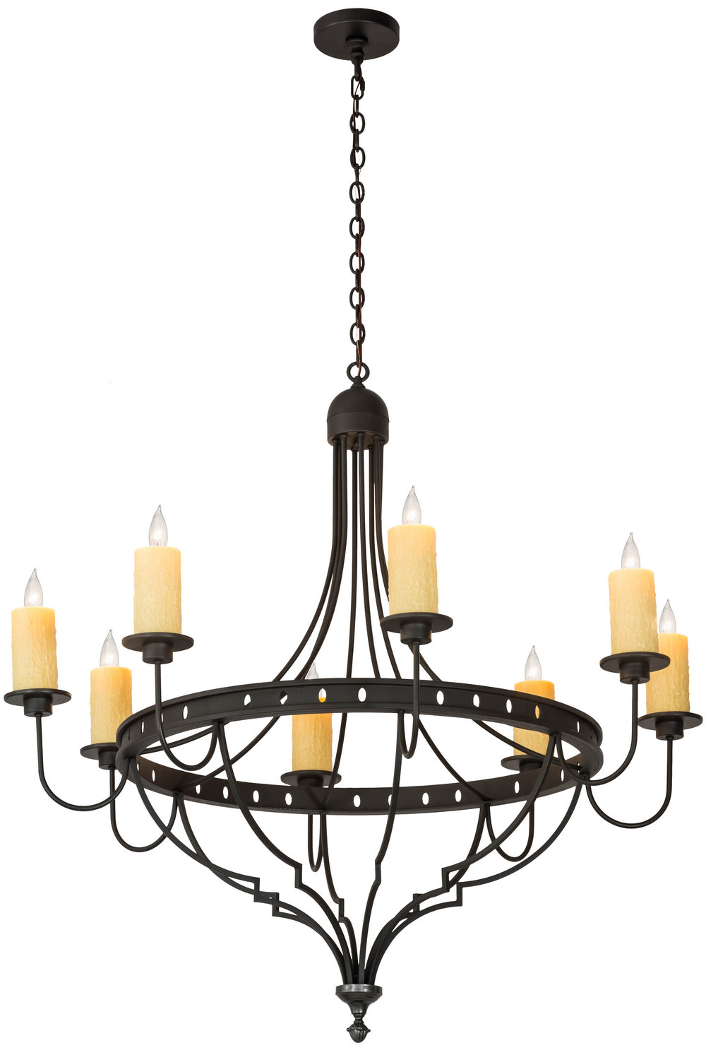 Meyda Tiffany - 180196 - Eight Light Chandelier - Bottini - Wrought Iron