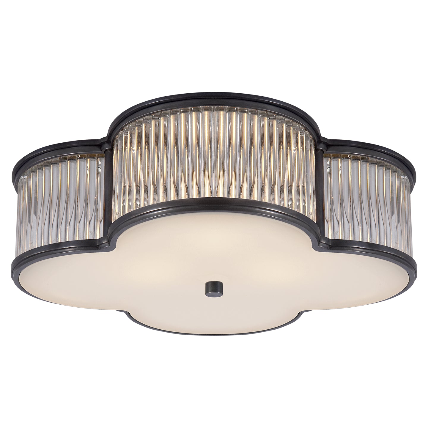 Visual Comfort Signature - AH 4015GM/CG-FG - Three Light Flush Mount - Basil - Gun Metal with Clear Glass