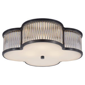 Visual Comfort Signature - AH 4015GM/CG-FG - Three Light Flush Mount - Basil - Gun Metal with Clear Glass