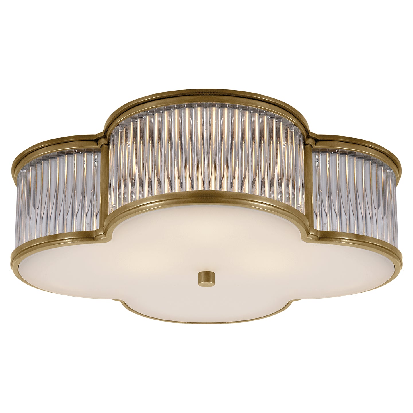 Visual Comfort Signature - AH 4015NB/CG-FG - Three Light Flush Mount - Basil - Natural Brass with Clear Glass