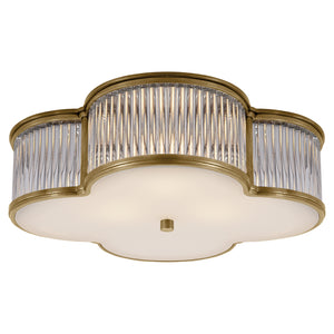 Visual Comfort Signature - AH 4015NB/CG-FG - Three Light Flush Mount - Basil - Natural Brass with Clear Glass