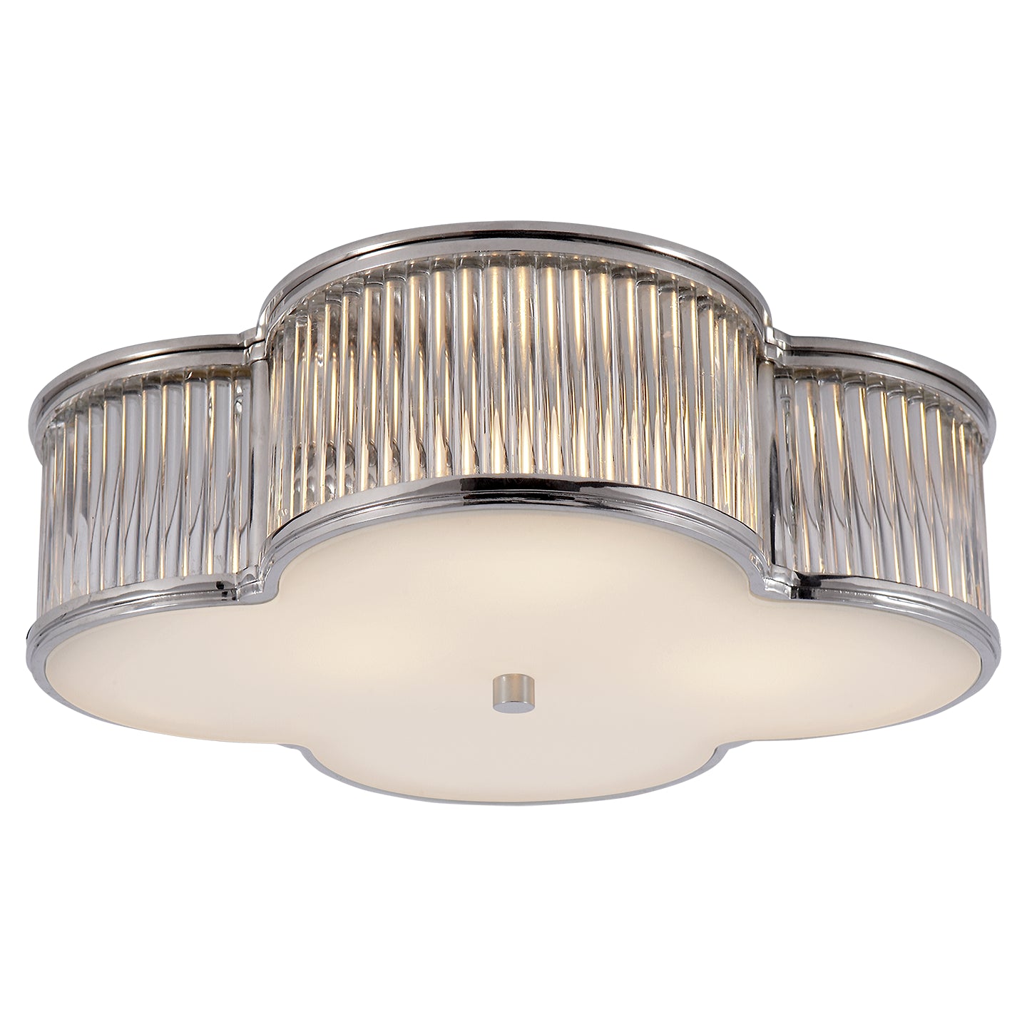 Visual Comfort Signature - AH 4015PN/CG-FG - Three Light Flush Mount - Basil - Polished Nickel with Clear Glass