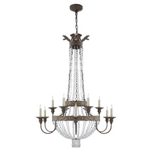 Visual Comfort Signature - NW 5016AGP-CG - 12 Light Chandelier - Lyon - Antique Gild and Polychrome