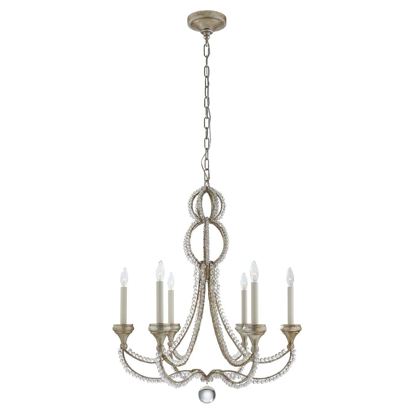 Visual Comfort Signature - NW 5030VS - Six Light Chandelier - Milan - Venetian Silver