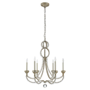 Visual Comfort Signature - NW 5030VS - Six Light Chandelier - Milan - Venetian Silver