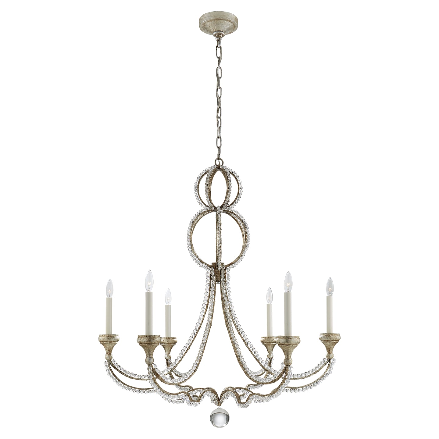 Visual Comfort Signature - NW 5031VS - Six Light Chandelier - Milan - Venetian Silver