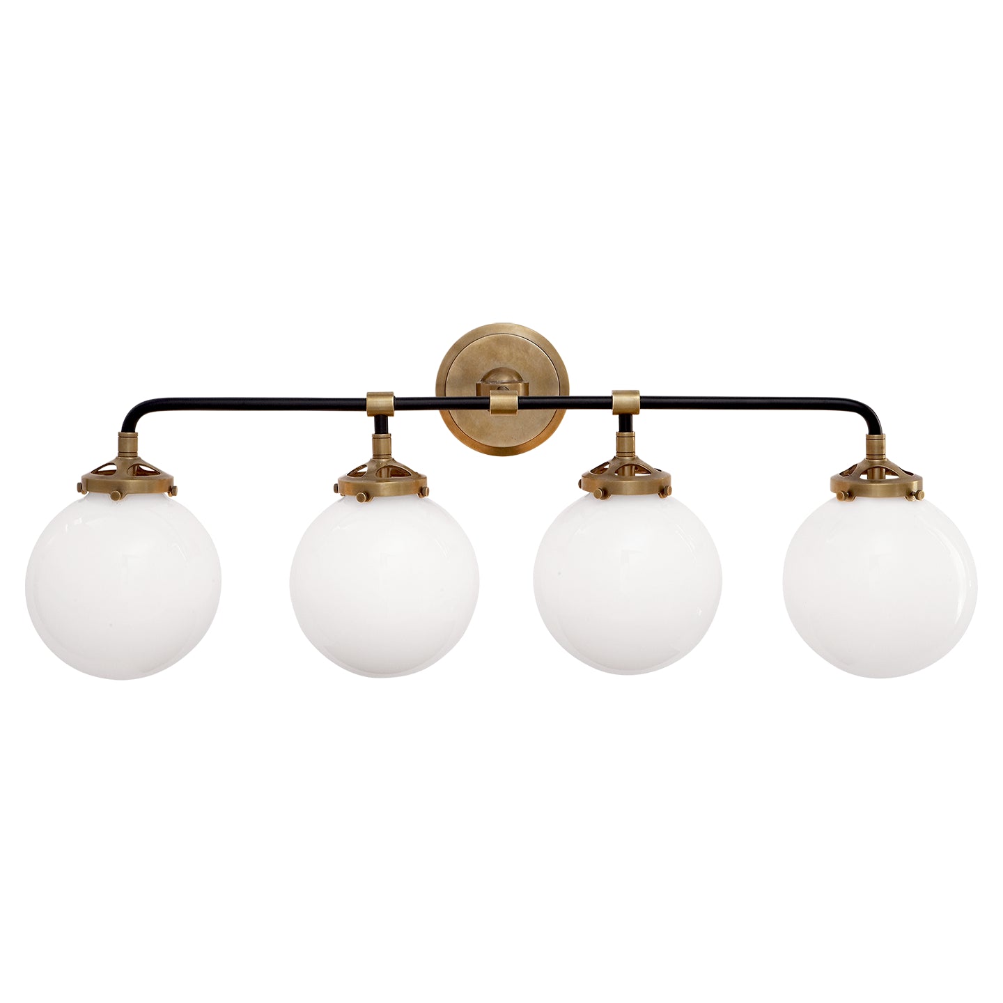 Visual Comfort Signature - S 2025HAB/BLK-WG - Four Light Bath Sconce - Bistro - Hand-Rubbed Antique Brass and Black