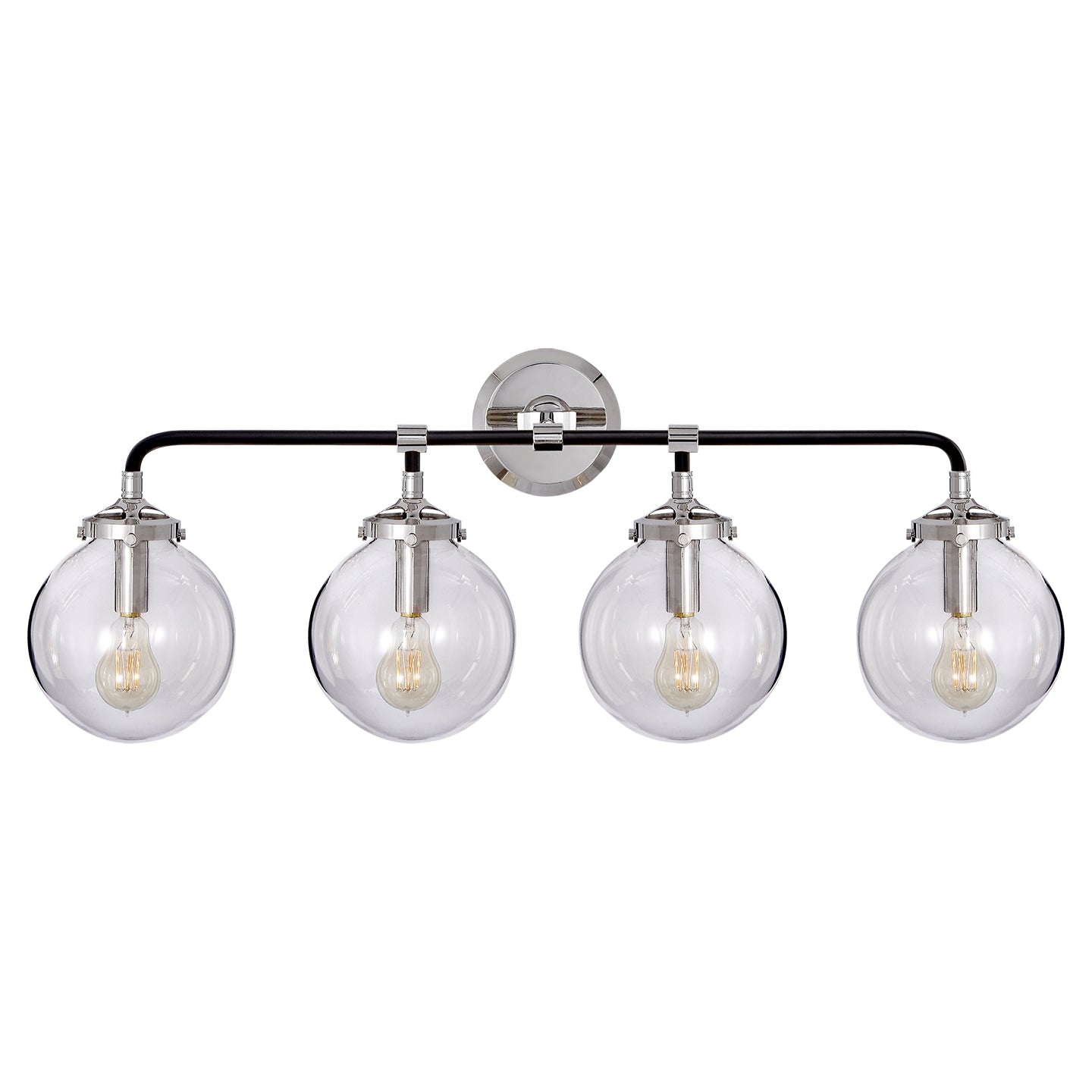 Visual Comfort Signature - S 2025PN/BLK-CG - Four Light Bath Sconce - Bistro - Polished Nickel and Black