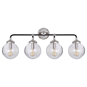 Visual Comfort Signature - S 2025PN/BLK-CG - Four Light Bath Sconce - Bistro - Polished Nickel and Black