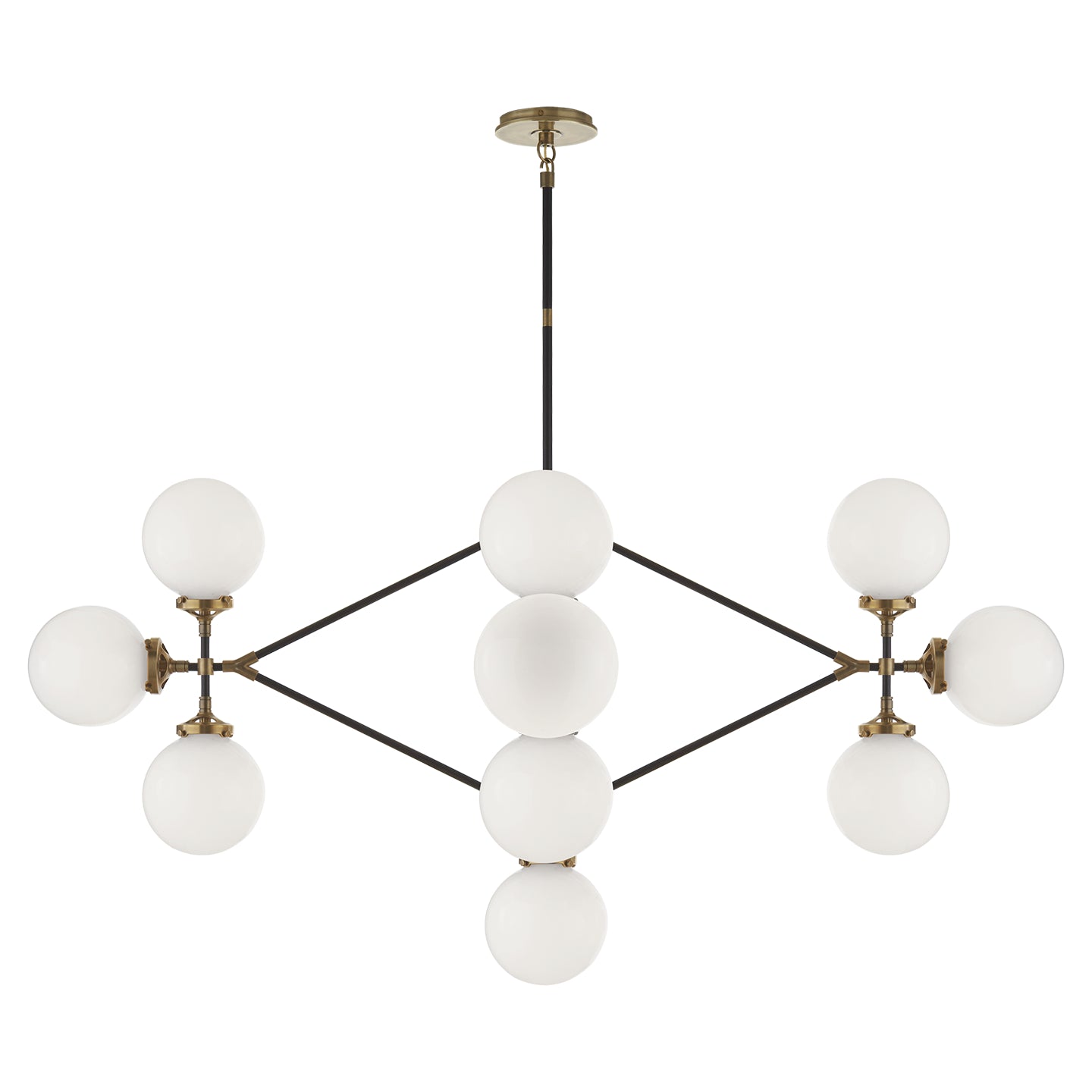 Visual Comfort Signature - S 5024HAB/BLK-WG - 14 Light Chandelier - Bistro - Hand-Rubbed Antique Brass and Black