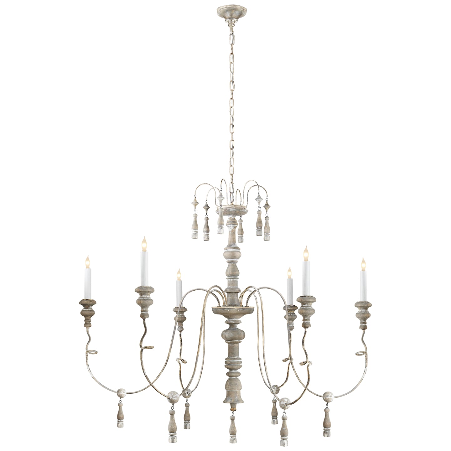 Visual Comfort Signature - SK 5004BW - Six Light Chandelier - Michele - Belgian White