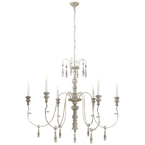 Visual Comfort Signature - SK 5004BW - Six Light Chandelier - Michele - Belgian White