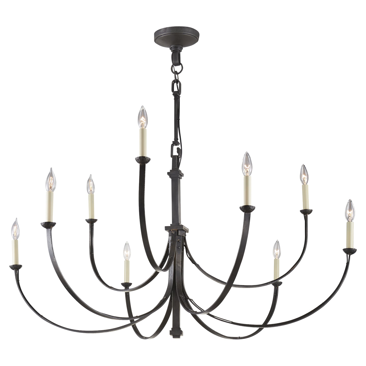 Visual Comfort Signature - SK 5022AI - Nine Light Chandelier - Reims - Aged Iron