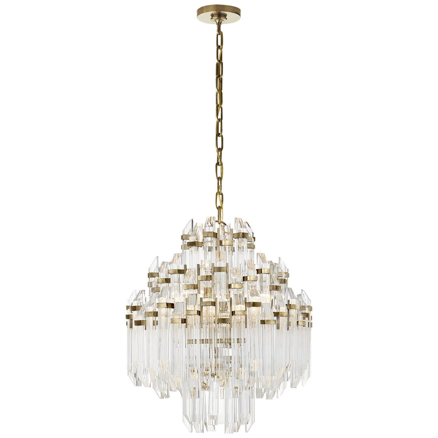 Visual Comfort Signature - SK 5424HAB-CA - Six Light Chandelier - Adele - Hand-Rubbed Antique Brass with Clear Acrylic