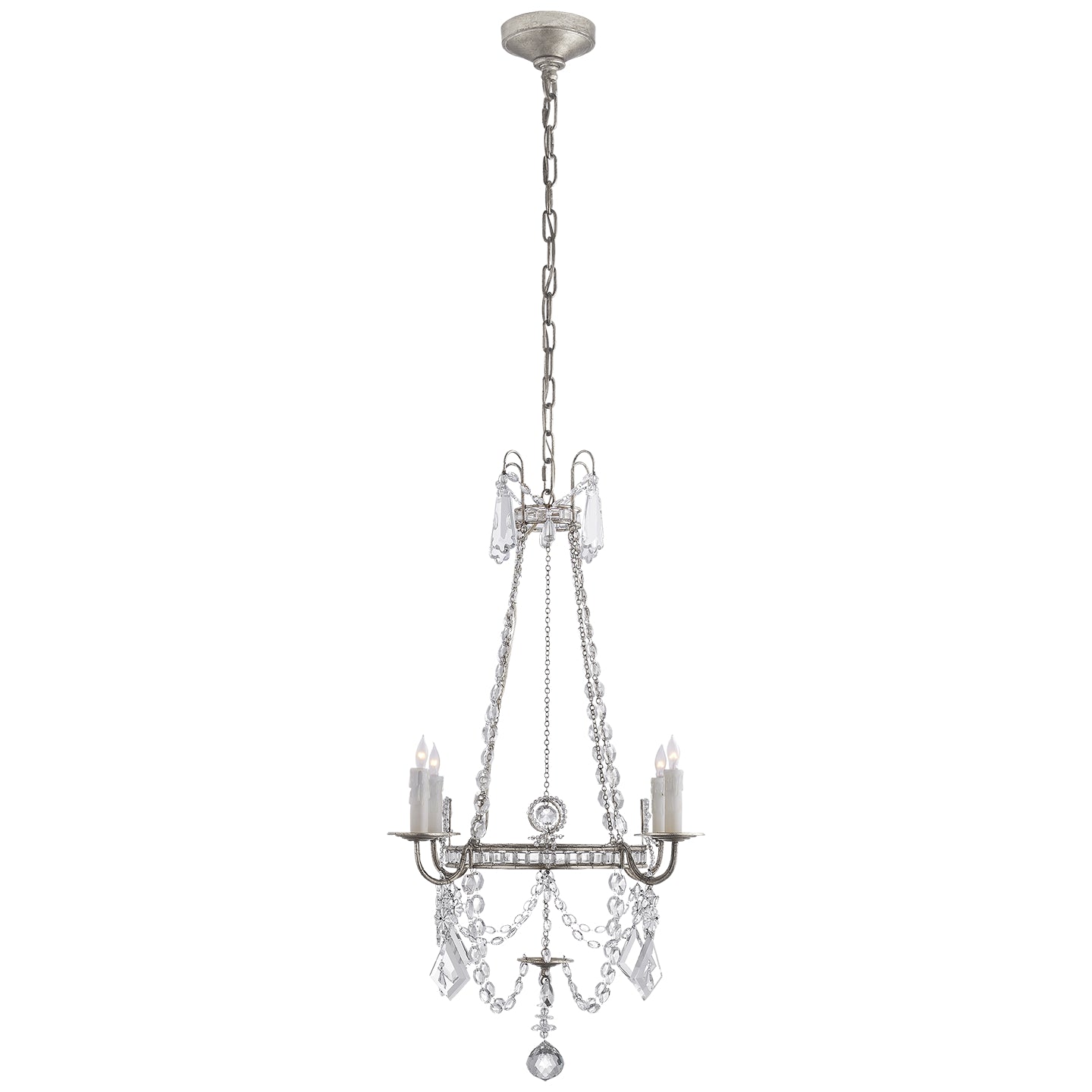 Visual Comfort Signature - SP 5030BSL-CG - Four Light Chandelier - Sharon - Burnished Silver Leaf